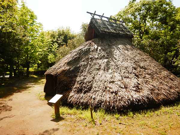 藁で作った古代の復元住居