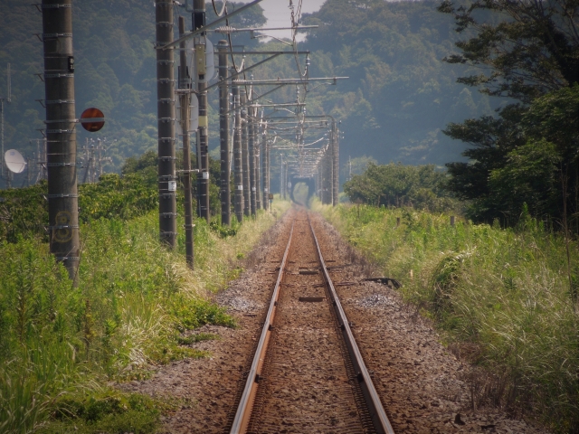 銚子電鉄の線路と風景