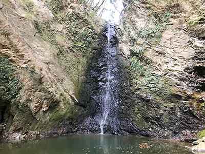 まっすぐ下に流れている黒滝の水