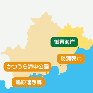 勝浦市 御宿町の観光名所と公園マップ